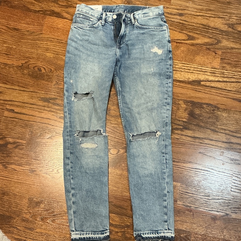 H&M Faded Blue Ripped Skinny Jeans